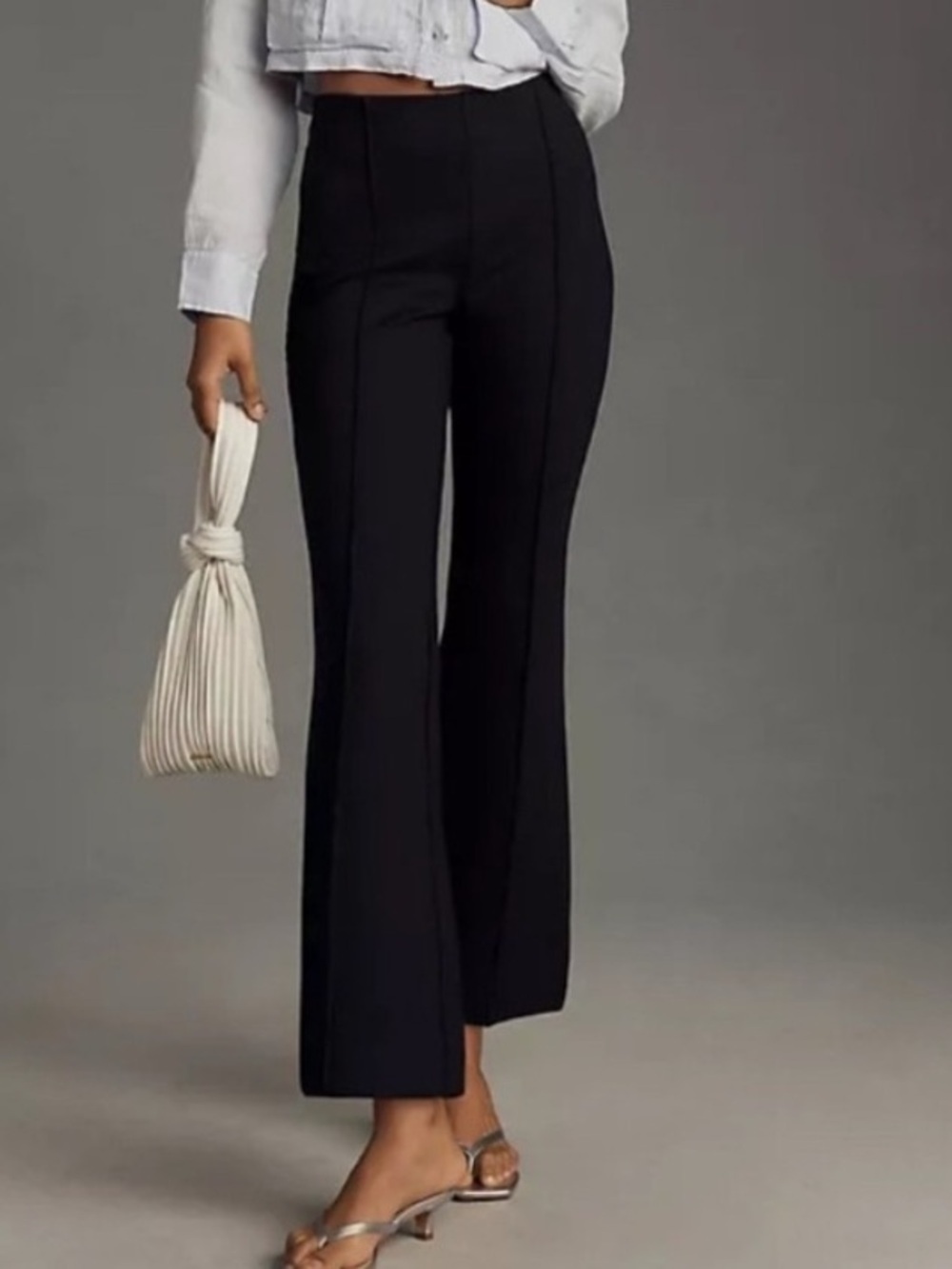 Anthropologie Maeve The Margot Black Kick Leg Pintuck Trousers